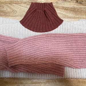 Marine Layer Turtleneck Sweater - Burgundy, Pink, and Cream